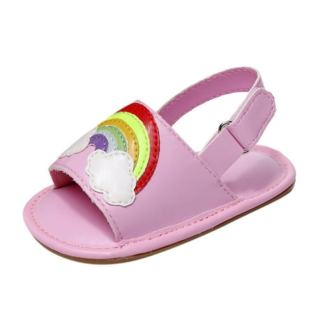 

Saving Clearance! Kukoosong Toddler Sandals Baby Cute Soft-Soled Sandals for Toddlers Color White Cloud Sandals Pink 14