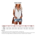 thumbnail image 5 of Las mujeres ahuecan hacia fuera la parte superior con cuello en V profundo empalme de encaje elegante transpirable cómoda camisa de manga corta Top para el verano blanco L, 5 of 5