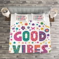 thumbnail image 3 of Ambesonne Chill Quilted Bedspread Set 3 Pcs, Word Art Positive, Queen Size, Multicolor, 3 of 3
