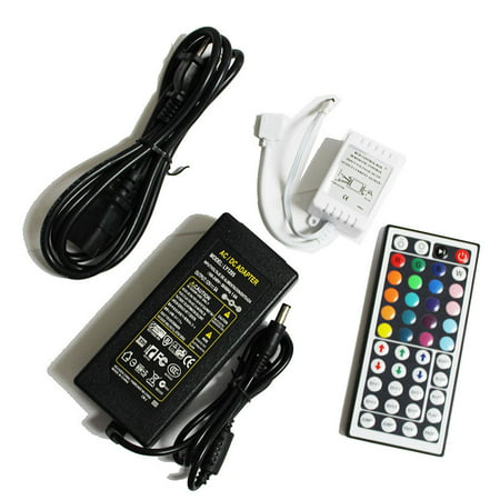 LED4Everything (TM) 44 key IR Remote Controller + 5A Power Supply for 3528 5050 RGB LED Strip