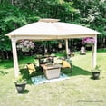 thumbnail image 6 of Sunjoy 11 ft. x 13 ft. Gazebo with Sunbrella Shade Fabric Canopy Roof, Outdoor Patio Steel Frame 2-Tier Soft Top Gazebo with All Aluminum Posts,5 Years Non-Fading, 6 of 16