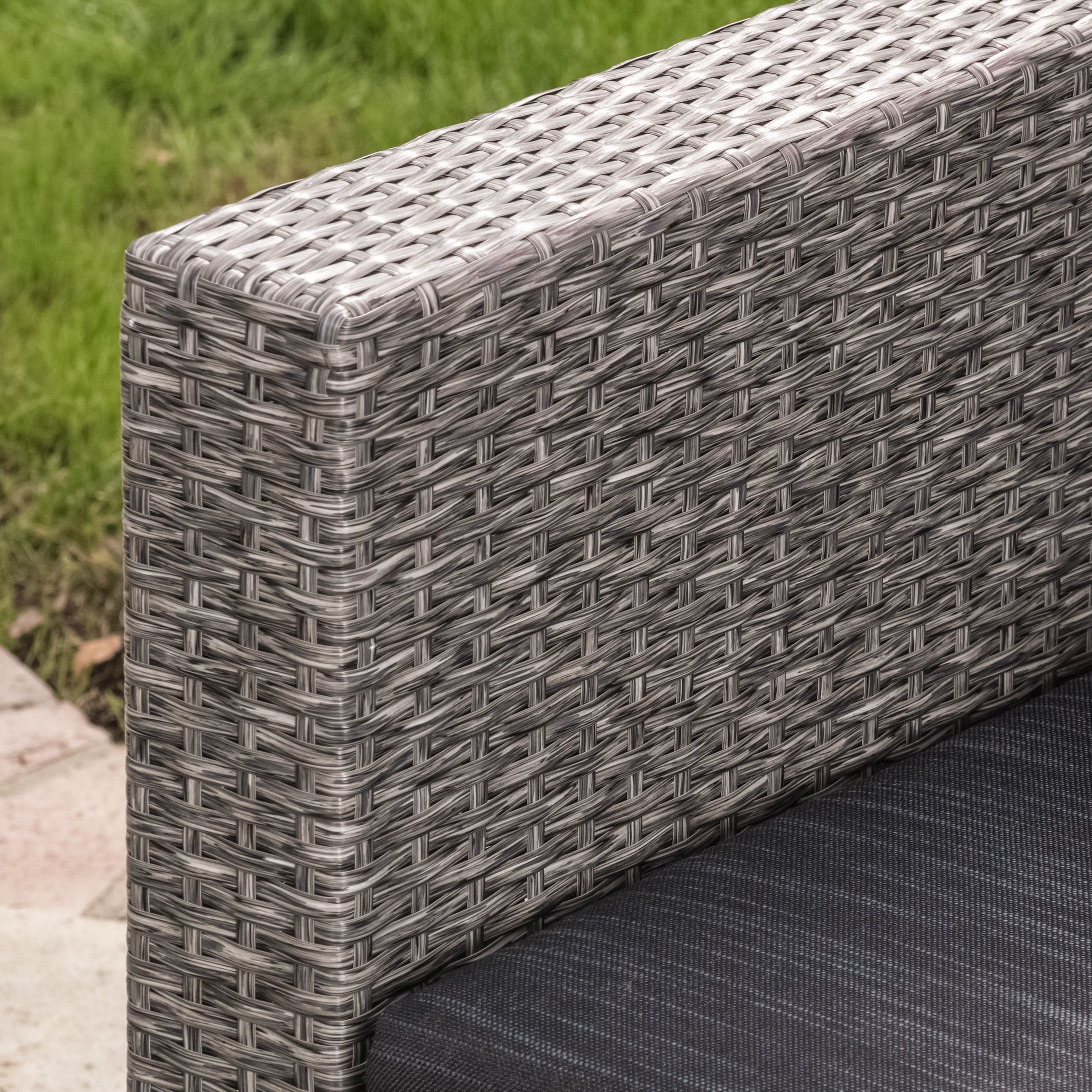 Black Outdoor Wicker Sofa Set