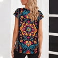 thumbnail image 5 of Dreluolixua Shirts for Women Satin Plus Size V Neck Tee Lightweight Short Sleeve Shirt Print Casual Tops, 5 of 7