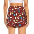 thumbnail image 4 of Uemuo Coffee Cups Pattern Women's Athletic Shorts High Waisted Running Shorts with Liner Pockets Gym Elastic Workout Shorts-, 4 of 9