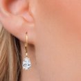 thumbnail image 3 of Gem Stone King 14K Yellow Gold White Moissanite Earrings for Women | 2.64 Cttw | Gemstone Birthstone | Pear Shape 9X6MM, 3 of 7