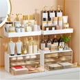 thumbnail image 1 of StorBin Organizador de maquillaje de 5 niveles y 3 cajones, 2 juegos de organizadores de baño y cajón de almacenamiento de cosméticos para tocador, encimera y tocador de baño para perfume grande para, 1 of 8