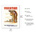 thumbnail image 2 of Yucatan Mexico - Mayan Ruins - Mexicana Airlines CMA World Airways - Vintage Airline Travel Poster c.1960s - Bamboo Fine Art 290gsm Paper (Unframed) 17x22in, 2 of 4