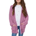 thumbnail image 1 of Blusa informal de manga larga con bolsillos para niñas de 5 a 14 años, 1 of 7