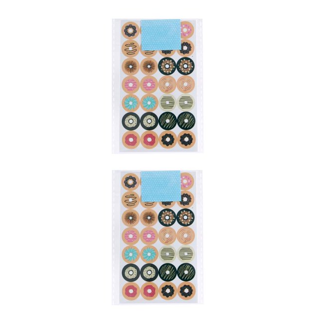 heritaly 4 Pieces Reinforcement Labels Repair Subsidy Strong Viscosity Doughnut Shape Small Hole Stickers Set for Recipes Binders Doughnut 2Set