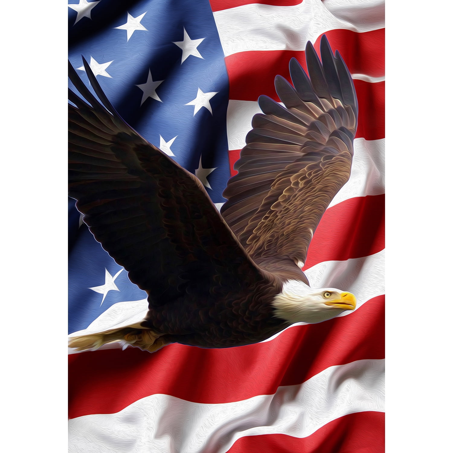 America Forever Wings of Freedom House Flag, 28 x 40 inch Double Sided, Bald Eagle American Flag Patriotic 4th of July Liberty Freedom Wings Soaring Outdoor Decor