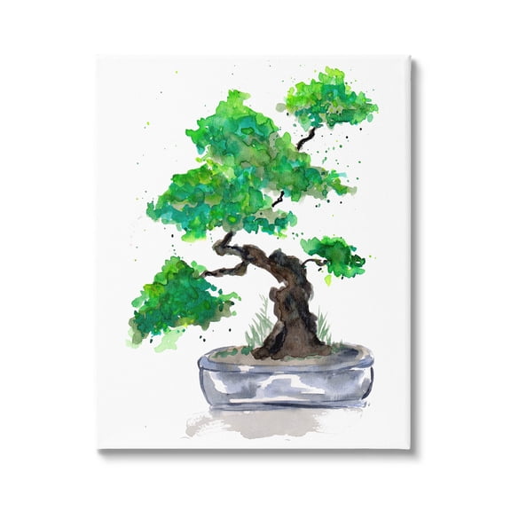 Casual Blooming Bonsai Tree Botanical & Floral Graphic Art Gallery Wrapped Canvas Print Wall Art