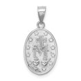 thumbnail image 3 of 14k White Gold Solid White Polished Virgin Mary Charm Pendant, 3 of 7