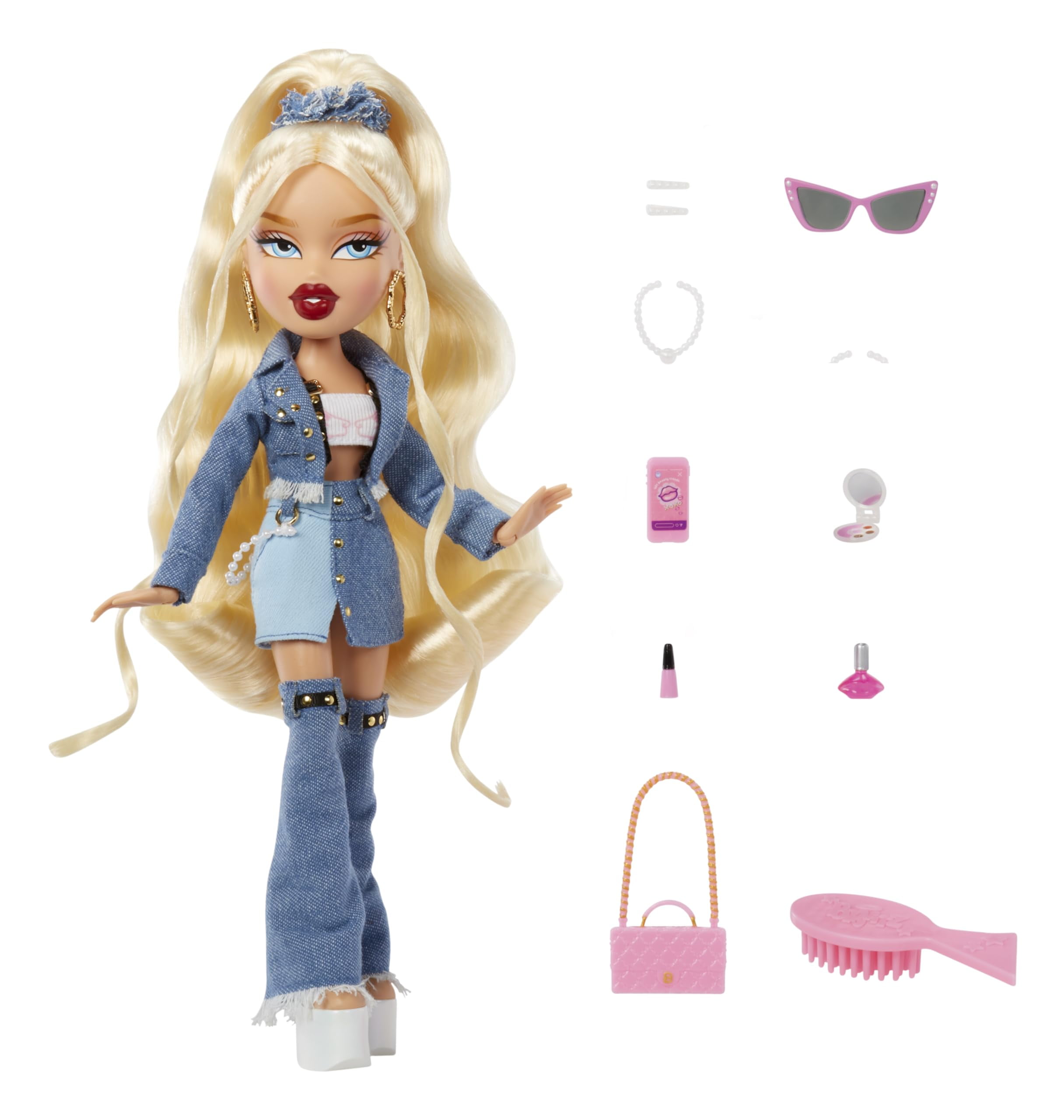Muñeca de moda Bratz Alwayz Cloe con 10 accesorios y póster