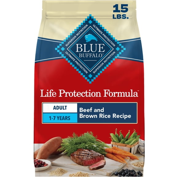 Blue Buffalo Life Protection Formula Adult Dry Dog Food Beef & Brown Rice 15lb Bag