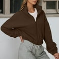 thumbnail image 4 of Bibifish Womens Jackets Stand Collar Drawstring Waist Fuzzy Full Zip Up Jackets Rib Cropped Fit Warm Soft Casual Streetwear Daily Wear Trendy Jackets, 4 of 6