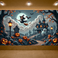 thumbnail image 6 of Halloween Theme Scary Witch Castle Banner Pumpkin Design Bat Graphics for Halloween Party Outdoor Decoration Night Celebration, 6 of 9
