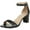 Black Leather, variant on Naturalizer Women's Vera Ankle Strap Sandals Creme Brulee 10M