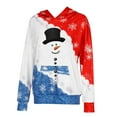 thumbnail image 4 of Women's Christmas Long Sleeve Tops Tshirts Snowman Button Print Hooded Pullover Casual Sweater Holiday Graphic Tees Blouses, 4 of 7