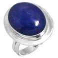 thumbnail image 1 of 925 Sterling Silver Ring For Women - Girls Blue Real Lapis Lazuli Gemstone Silver Ring September Birthstone Costume Silver Ring Size 12 Valentine's Day Gift For Ladies Gemstone 925 Silver Jewelry, 1 of 6