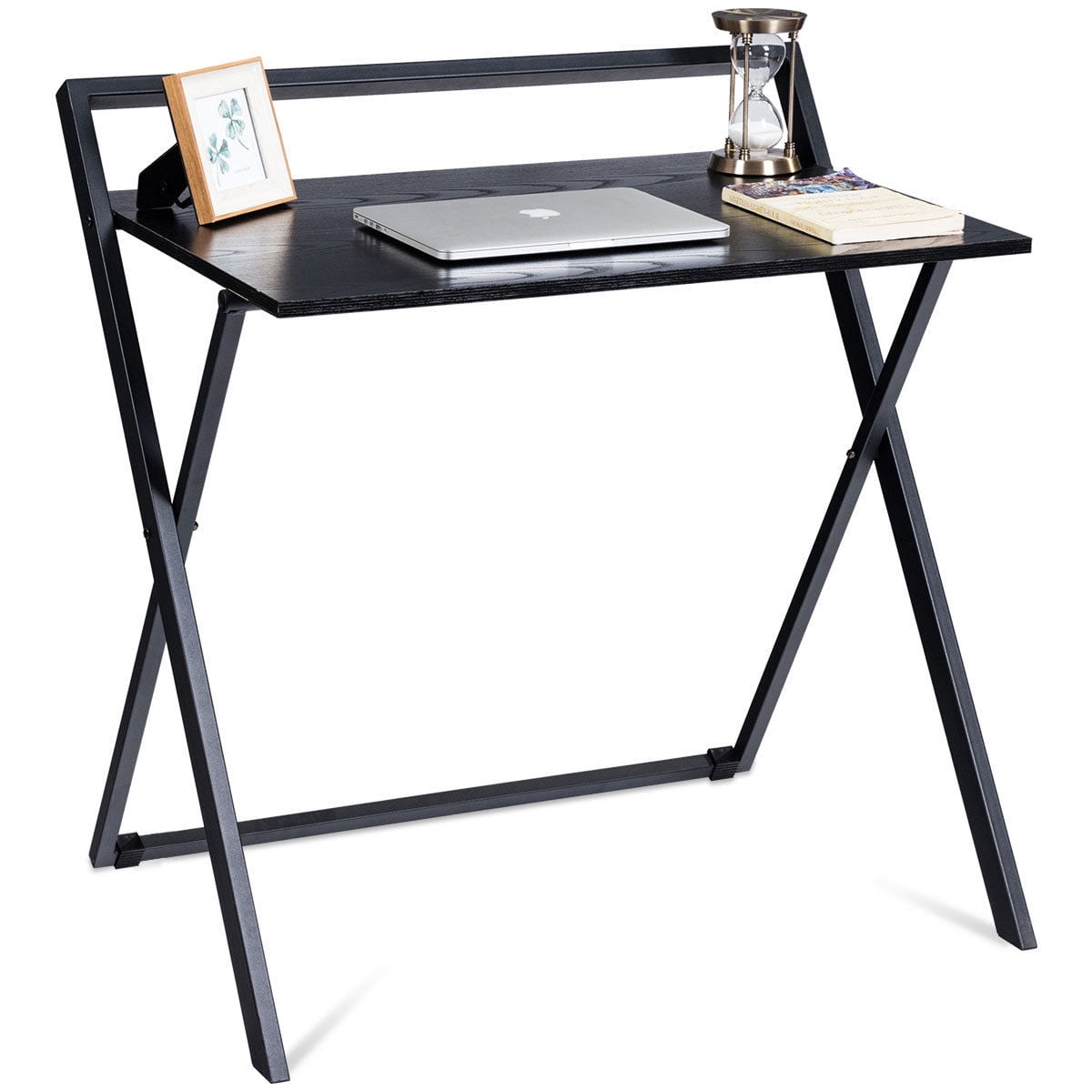 Folding Computer Desk Pc Laptop Table Study Workstation Wood Top Metal Frame New Walmartcom Walmartcom