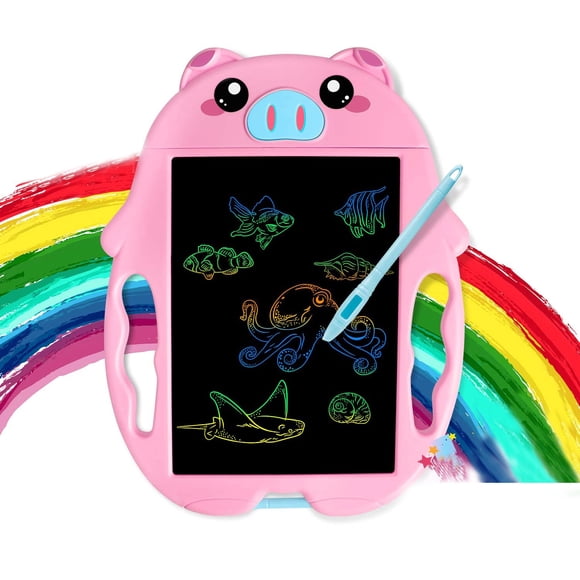 LCD Writing Tablet,Toys for 3 4 5 6 Year Old Girls and Boys LCD Writing Tablet 9 inches Colorful Doodle Board Drawing Board, Birthday Present for 2-6 Years Old Girl, Gifts for Little Kids - Blue Pig