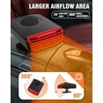 thumbnail image 3 of Car Heater, Portable Car Heaters for Vehicle, 3-in-1 Car Defroster Windshield Heater 12V 150W, 360° Rotating, Plug In Car Heater for Cigarette Lighter, 360° Rotatable Defogger for Vehicle,Car,RV,SUV, 3 of 9