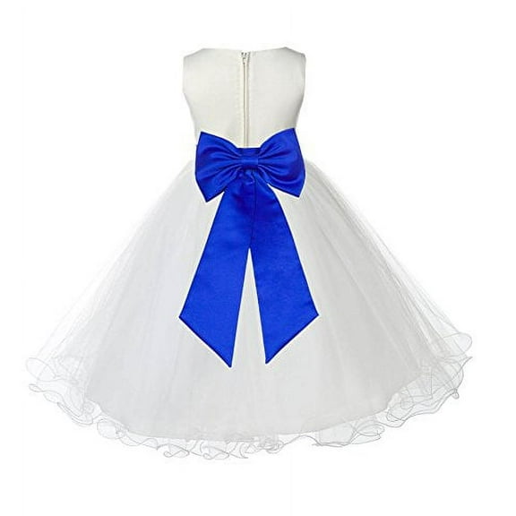 Ekidsbridal Ivory Tulle Rattail Edge Flower Girl Dresses Formal Evening Gown Christening Communion Baptism Photoshoot Wedding 829T 10