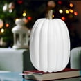 thumbnail image 4 of SIguan,1 PCS Artificial Pumpkins Faux Foam Pumpkins for Decorating Plastic Pumpkin Fall Decor for Autumn Thanksgiving Halloween Table Centerpiece White2 5.9*8.66'', 4 of 8