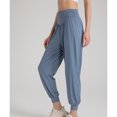 thumbnail image 4 of SWSMCLT Women's Harem Yoga Pants Long High Waisted Stretch Trousers Sweatpants Gym Casual Petite Jogging Blue 10, 4 of 4