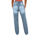 thumbnail image 4 of hoksml Women's High Waisted Pull On Jeans Stretch Denim Pants Casual Straight Leg Comfy Bottoms, 4 of 8