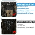 thumbnail image 6 of LELINTA 4Pcs 11 Clips 20 Inch Wavy Curly Full Head Clip in Synthetic Hair Extensions Hairpieces Golden Brown & Bleach Blonde Mixed Hair Extensions Synthetic Fiber Clips For Women, 6 of 8