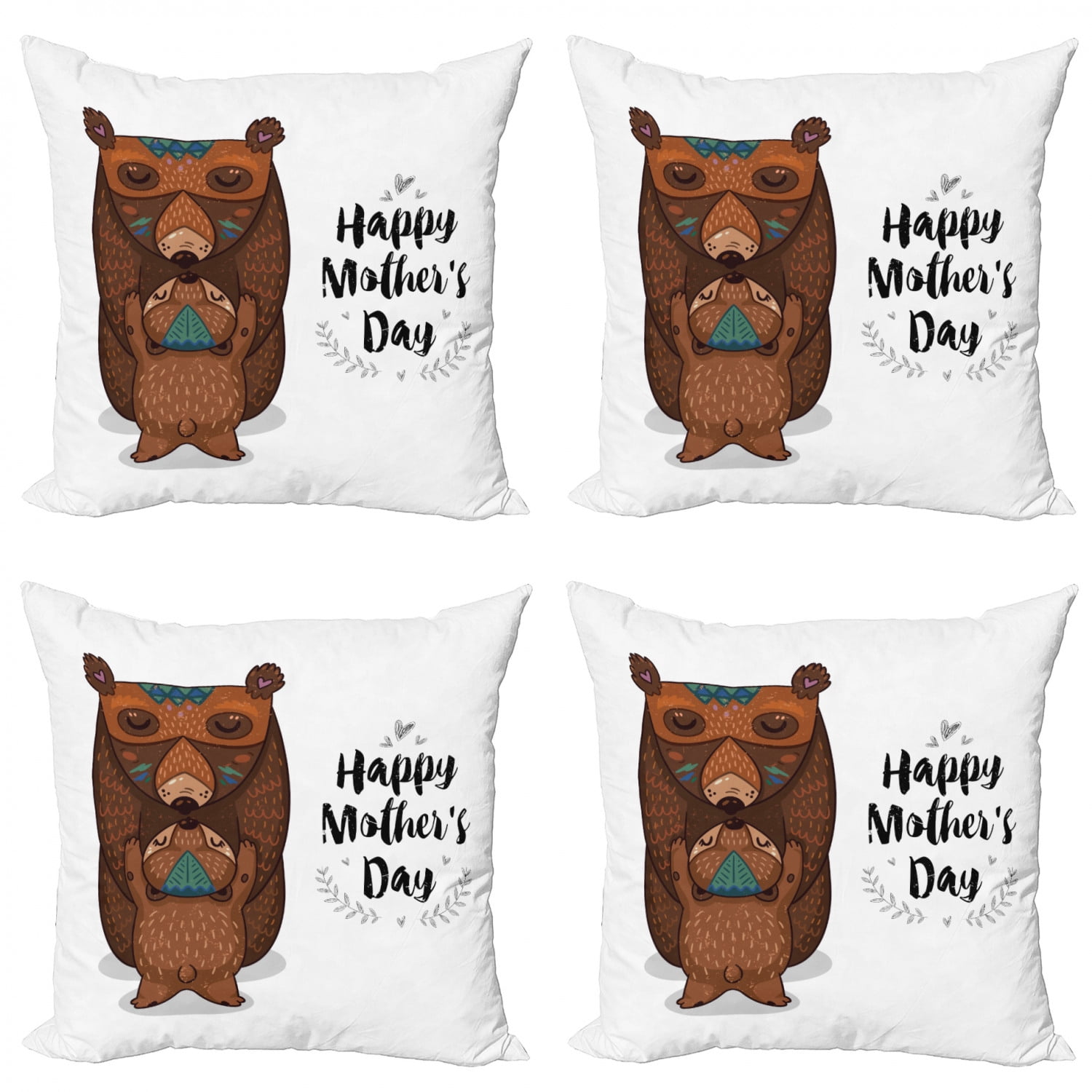 Multicolor Retro Throw Pillow Mama Bear of twins Designs Mama Bear-Mom of Twins 16x16 