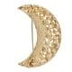 thumbnail image 5 of Broche de Cristal Hugo en Forma de Luna para Mujer Dorado, 5 of 7