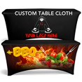 thumbnail image 2 of UNIQ SIGNS Personalized Tablecloth with Logo - Custom Event and Fair Table Cover - Black, 4 FT -, 2 of 4
