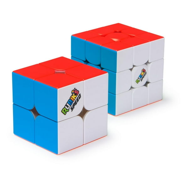 Rubik’s Cube, 3x3 Magnetic Speed Cube & 2x2 Magnetic Speed Cube 2-Pack, Problem-Solving Challenging Brain Teaser Fidget Toy for Ages 8+
