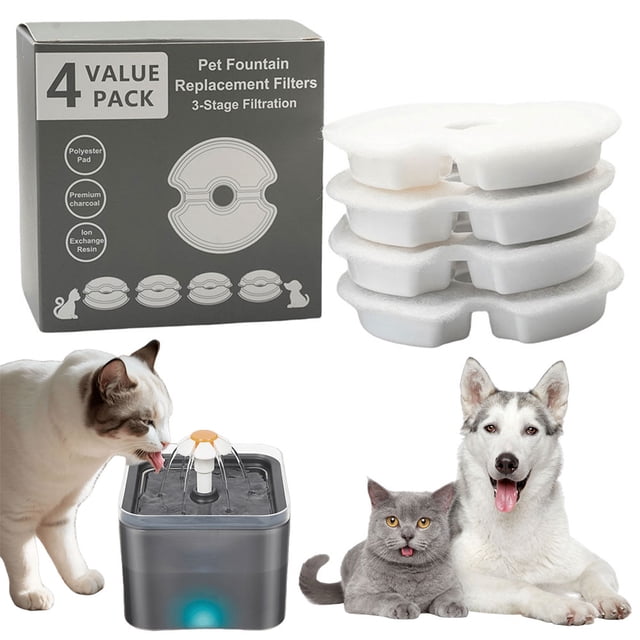 Likrtyny Bebedero Automático para Elementos Filtrantes para Alimentador 4 Uds. para Gatos Y