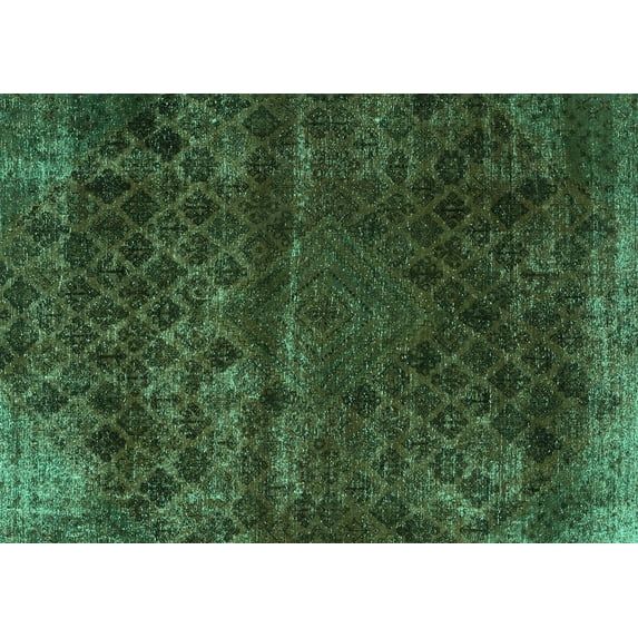 Ahgly Company Machine Washable Indoor Rectangle Abstract Turquoise Blue Modern Area Rugs, 3' x 5'
