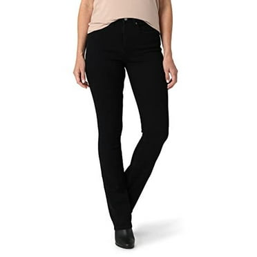 Lee Women's Ultra Lux High Rise Bootcut Jean, Black, 6 Long