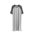 thumbnail image 1 of pitrice Chemise de Nuit Homme Coton Raglan Vêtement de Nuit Léger Robe de Pyjama Respirante Col Rond Chemise de Nuit à Empiècements Gris Foncé/gris Clair TTTG, 1 of 9