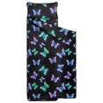 thumbnail image 2 of Black Butterfly Pattern Teens Toddler Nap Mat with Pillow, Sleeping Mat Bag for Preschool Daycare 60"x20", 2 of 6