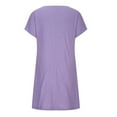 thumbnail image 4 of Jusqu'à 65 % de Réduction! Robes de Mode d'Été pour Femmes 2024 Grande Taille Nouvelle Élégance Col Rond Noué Manches Courtes Couleur Unie Coton Lin Robe, 4 of 6