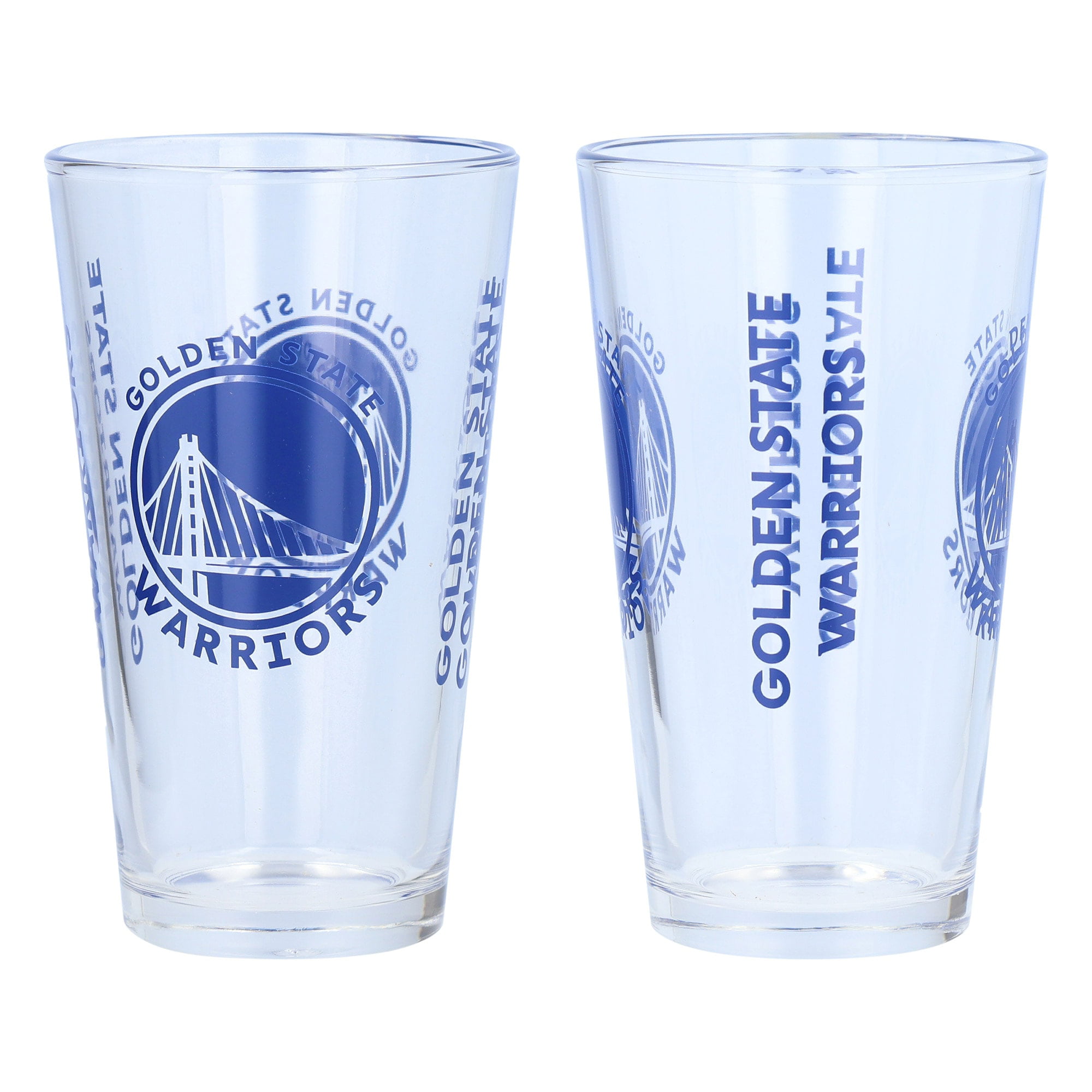 Lot of 2 NEW Bud Light Golden State Warriors Pint Glasses BEER Champions 
