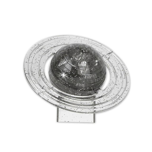 3D Crystal Blocks Translucent DIY Puzzle Blocks SaturnShaped Toy Grey