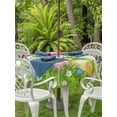 thumbnail image 2 of Outdoor Tablecloth with Umbrella Hole and Zipper, Easter Round Table Cloth 60 Inch Waterproof Tablecloth, Spring Easter Eggs Bunny Butterflies Green Picnic Table Cover for Patio Camping, 2 of 7