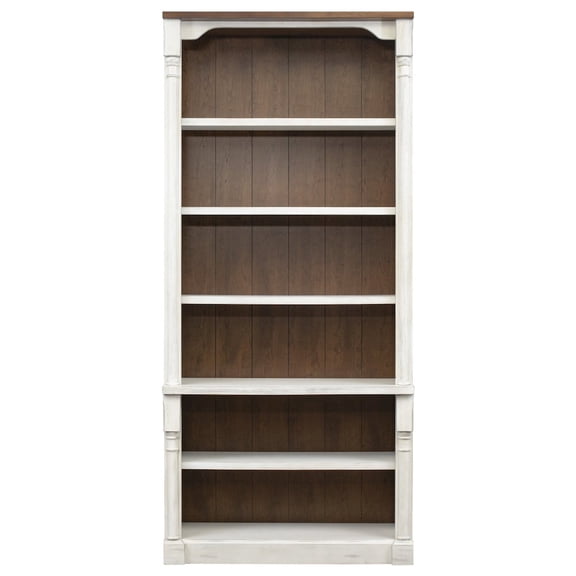 Martin Furniture Durham Rustic Open 8' Wood Bookcase, White