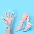 thumbnail image 1 of Guantes de plástico desechables para manos y pies, protectores para spa, protectores para evitar la suciedad (100 unidades para pies y 100 unidades para manos)., 1 of 1