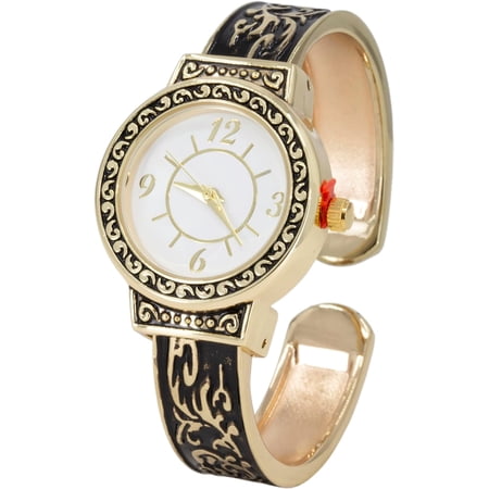 Blekon Collections Women's Quartz Analog Multistyle Designed Cuff Bangle Wristwatch - Ladies Wrist Watch for Everyday Use - Can Fit Wrist Sizes 7-8 inches