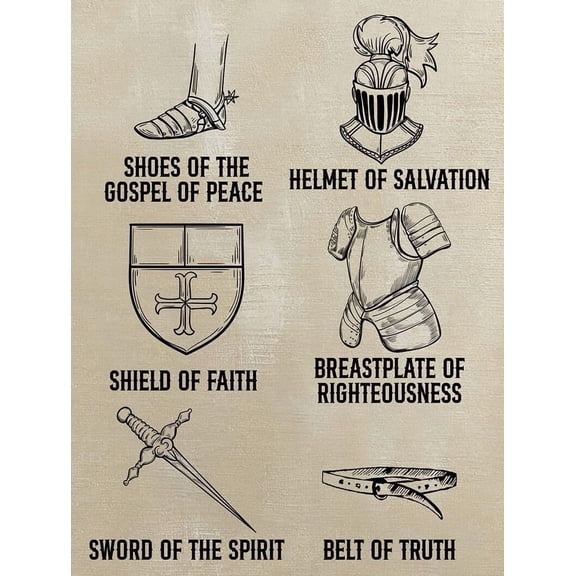 Christian  Canvas Wall Art Bible Verse Full Armor of God Scripture Print Poster Wall Decor Religious Spiritual for Home Bedroom Decoration poster
