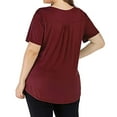 thumbnail image 5 of Baqcunre Solid Color Plus-Size V-Neck Short-Sleeved Casual Loose T-Shirt Women Clothing Womens Tops T Shirts for Women,Womens Fashion Shirts for Women Red 5Xl, 5 of 5
