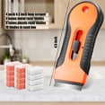 thumbnail image 2 of Razor Blade Scraper Tool, 2 Pack Razor Scraper Set with Extra 80Pcs Razor Blades -30Pcs Metal and 50Pcs Plastic Blades, Cleaning Scraper Tool, Cooktop, Paint, Glass Scraper, 2 of 5